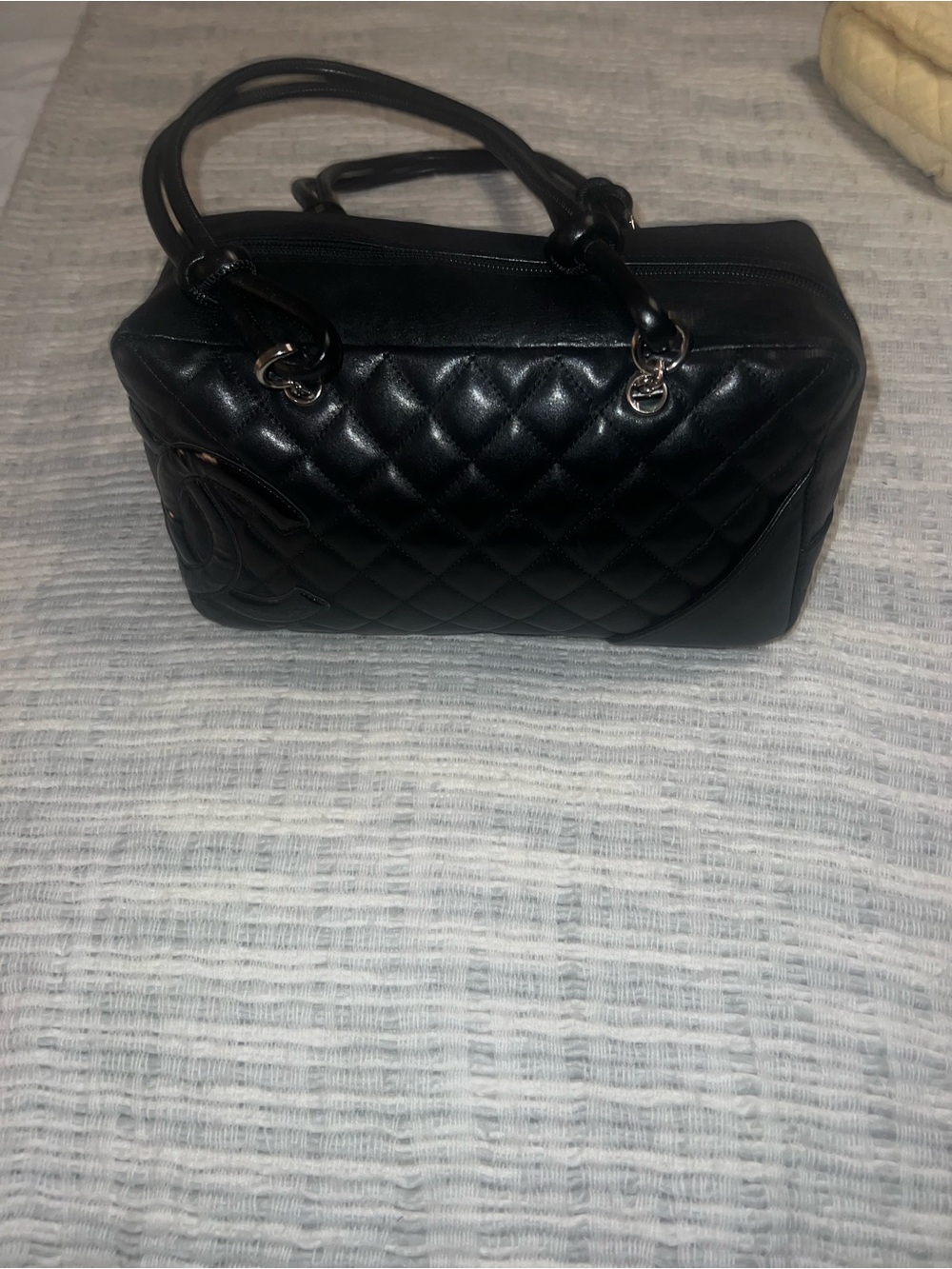 Chanel Cambon Bowler Bag Quilted Leather Medium Black - Picture 11 of 13